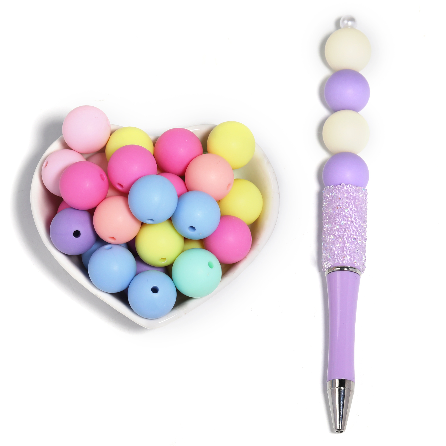 【B149】100pcs  Candy Color  Beads Loose Beads Handmade Making Kit DIY-JPM