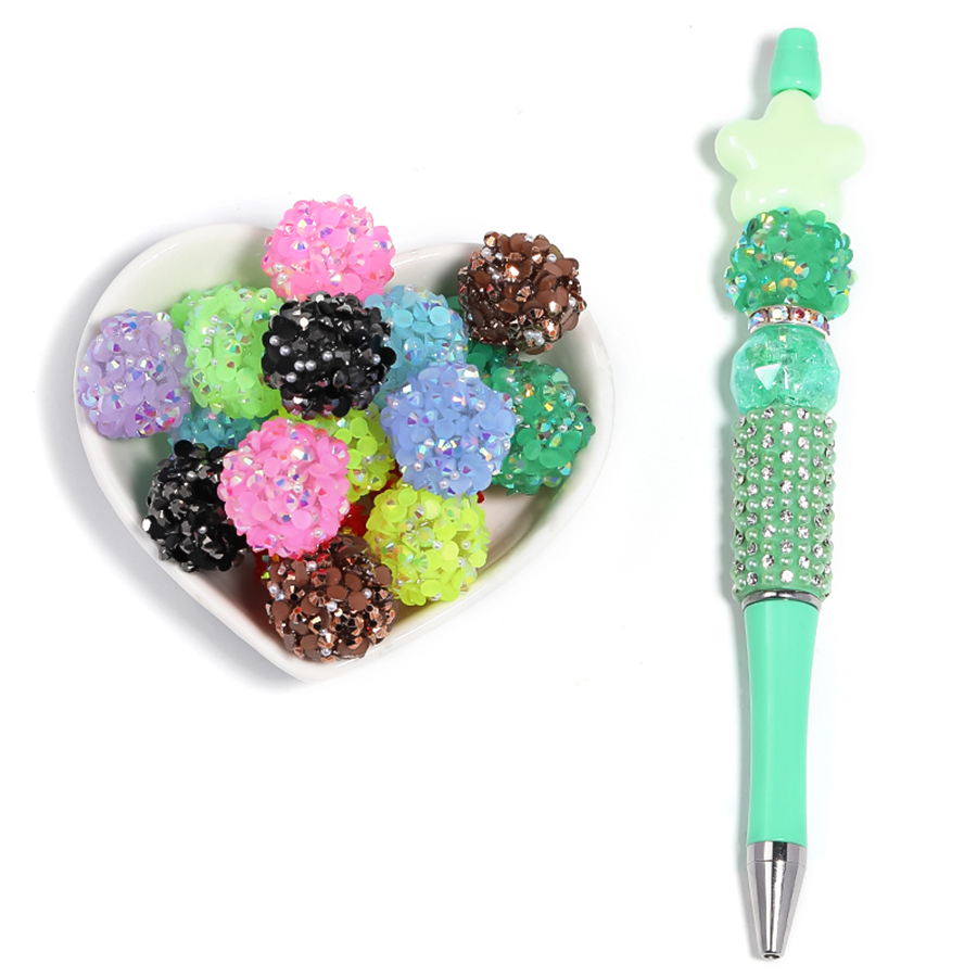 【B160】20pcs Acrylic Rhinestone Gems Pave DISCO Ball Beads for DIY-JPM