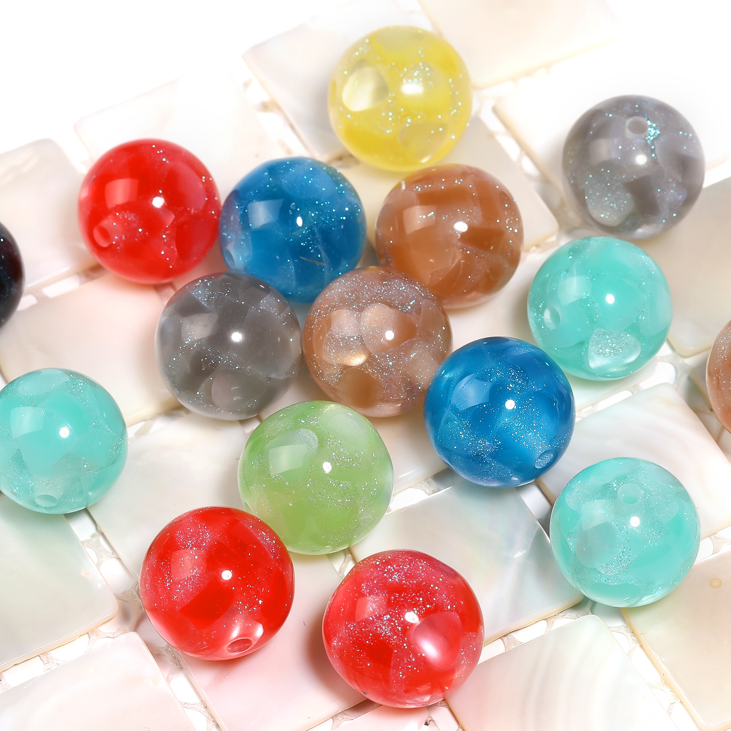 【B161】 50pcs  Multi-color mixing diy beads resin -JPM