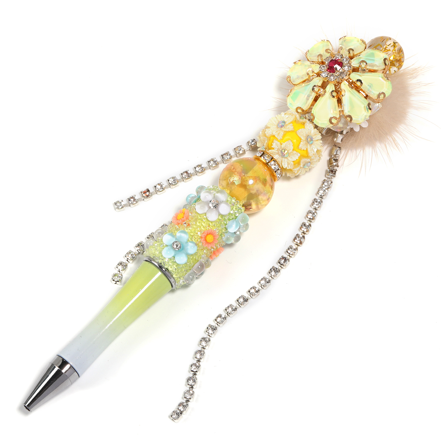 【P182】5pcs Beadable Pens new flower style-JPM