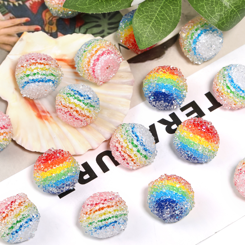 【B221】25pcs rainbow beads-JPM