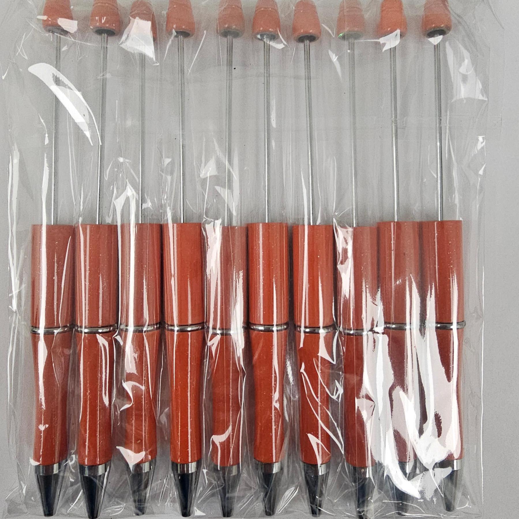 【P1】Beadable Pens Bulk Plastic Bead Ballpoint Pens for DIY 