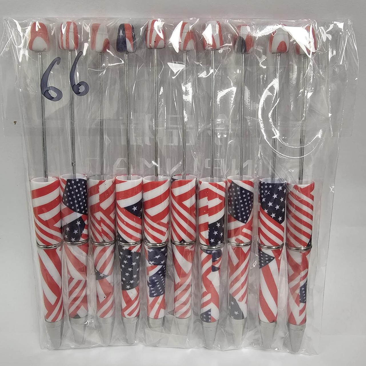 【P1】Beadable Pens Bulk Plastic Bead Ballpoint Pens for DIY 