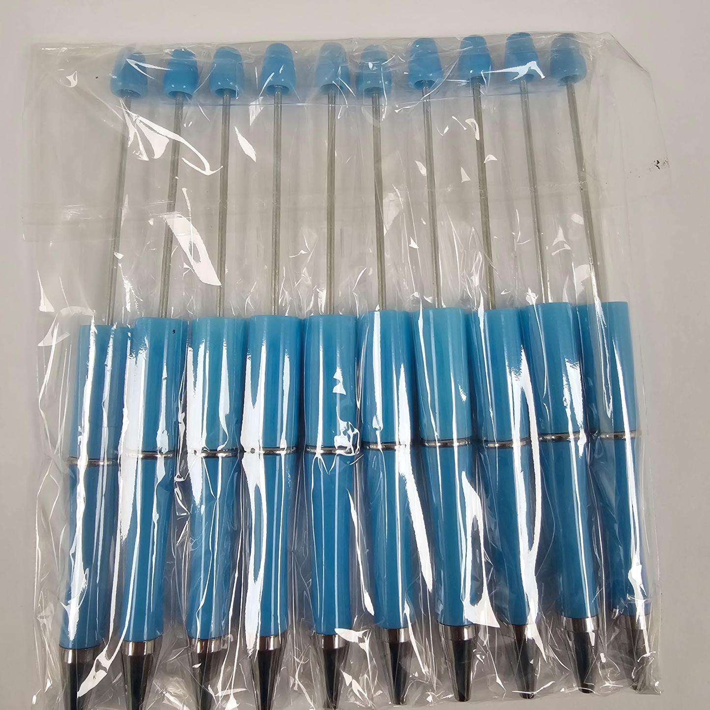【P1】Beadable Pens Bulk Plastic Bead Ballpoint Pens for DIY 