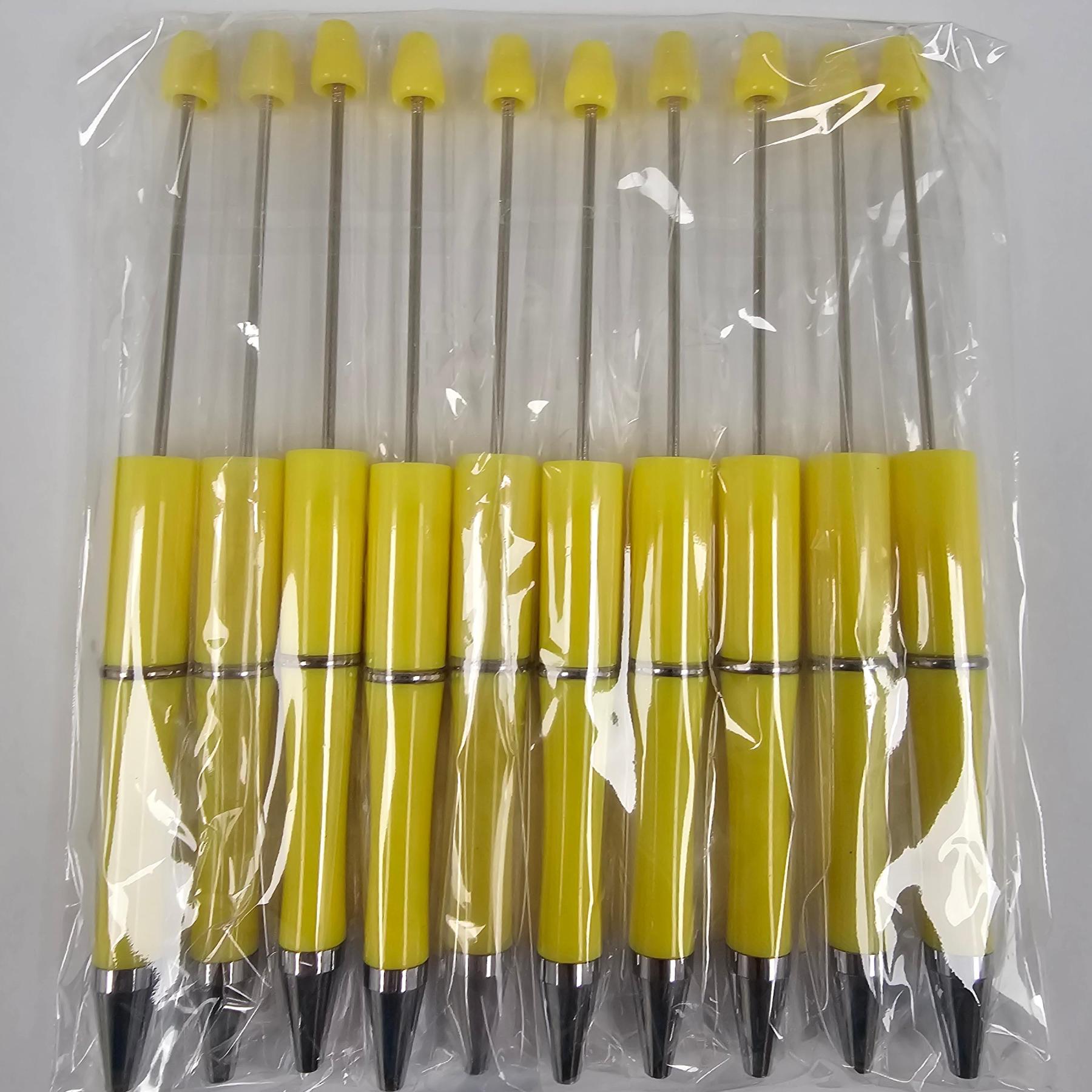 【P1】Beadable Pens Bulk Plastic Bead Ballpoint Pens for DIY 