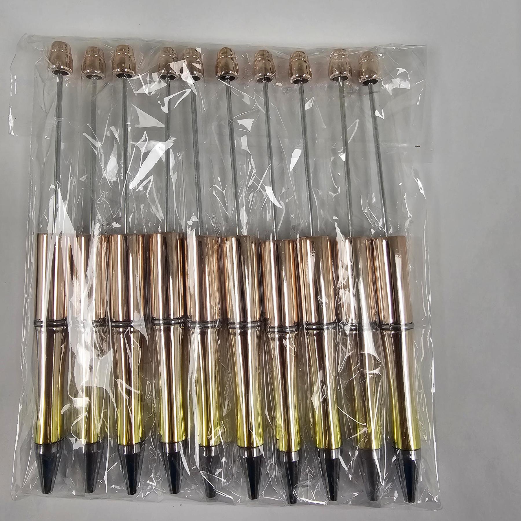 【P1】Beadable Pens Bulk Plastic Bead Ballpoint Pens for DIY 