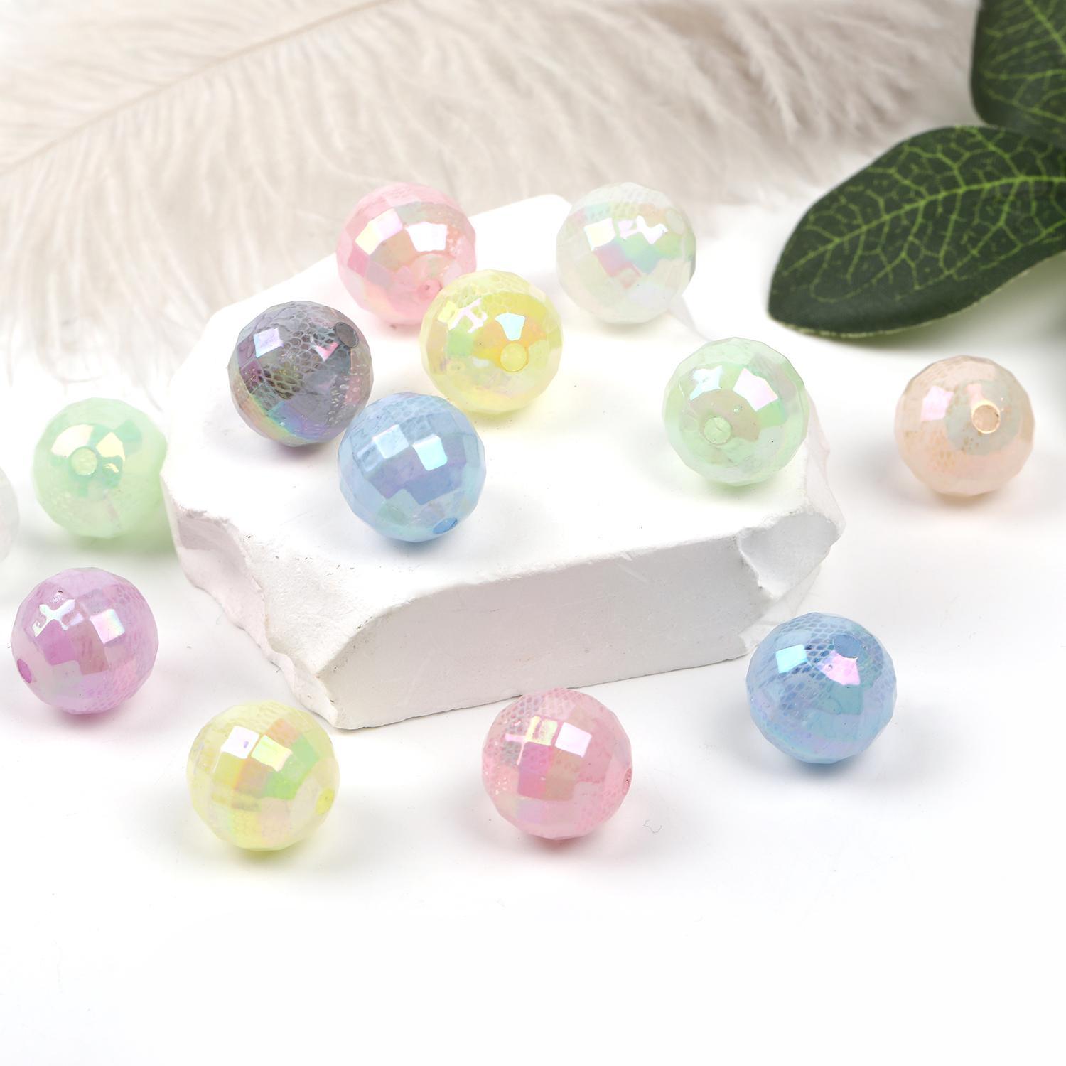 【B30】 100pcs 16mm lace printed beads round beads diy handmade-JPM