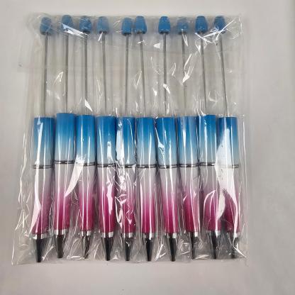 【P1】Beadable Pens Bulk Plastic Bead Ballpoint Pens for DIY 