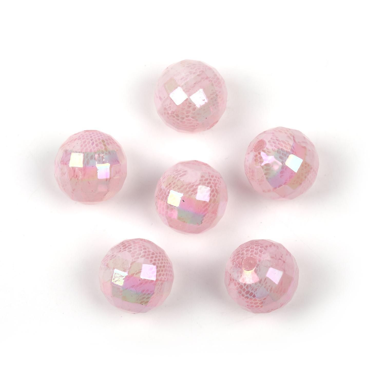 【B30】 100pcs 16mm lace printed beads round beads diy handmade-JPM