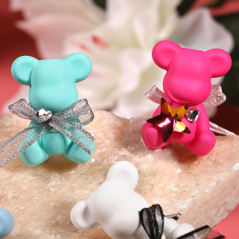 【B110】20pcs New Style Acrylic Teddy Bear Beads With Vertical Hole For Diy Jewelry-JPM