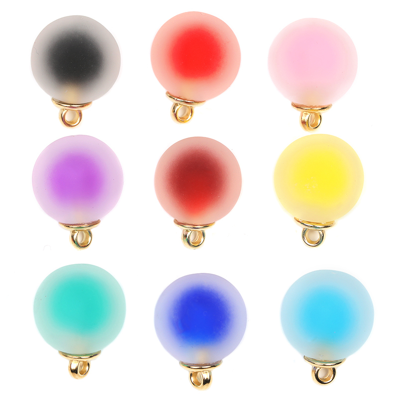 【B112】100 Pcs Colorful Frosted Ball Pendants Frosted  Multicolor Frosted Ball Charm for DIY-JPM