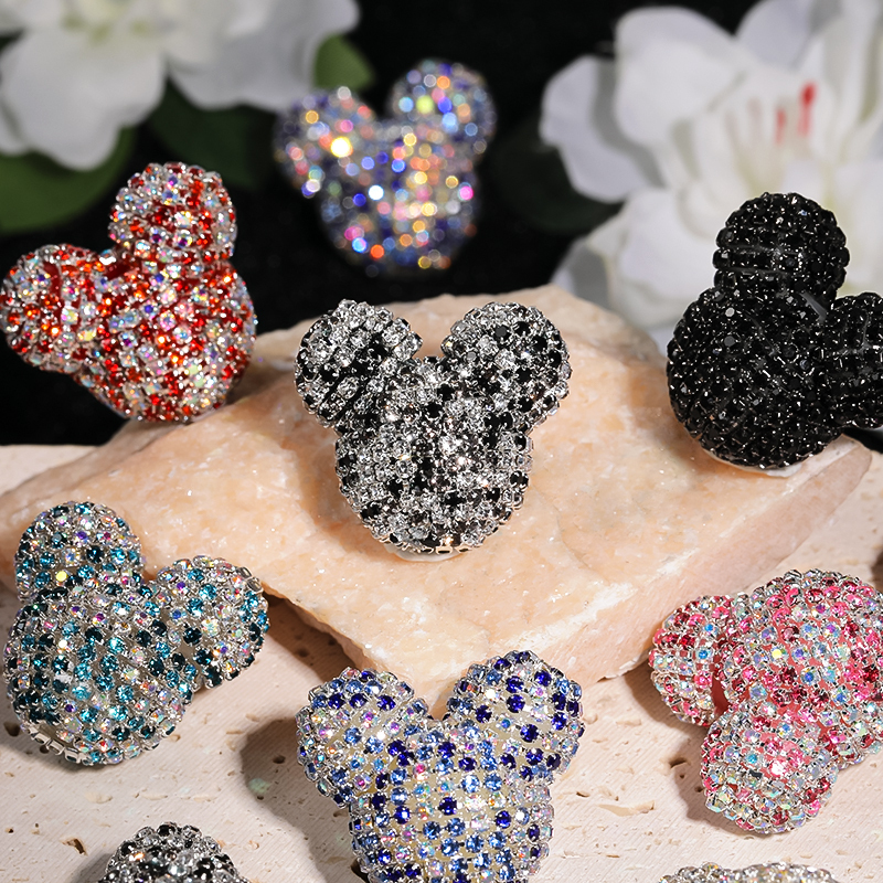 【B114】Vintage Style Sparkling Heart Shape Rhinestone Trinket Jewelry-JPM