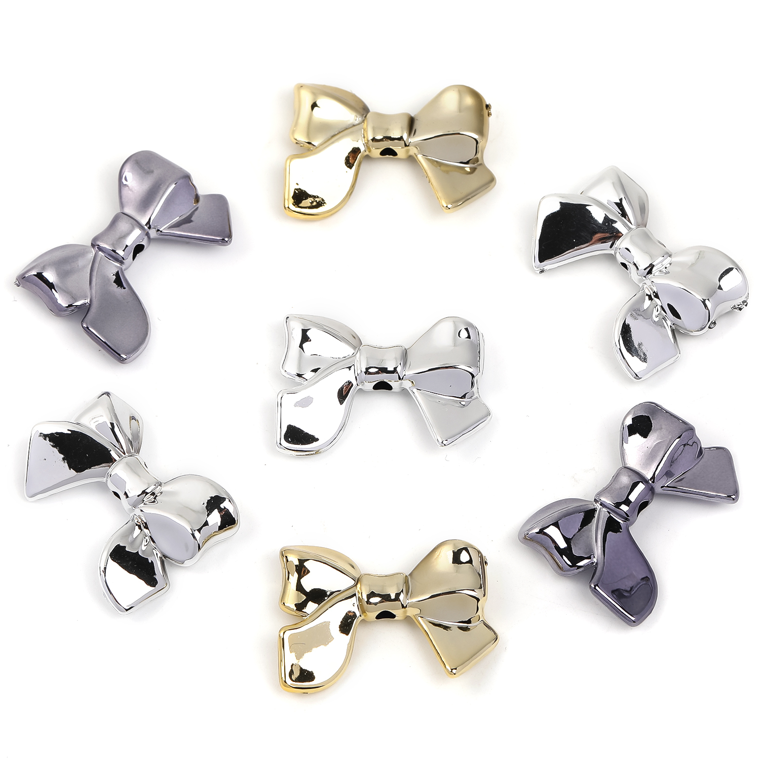 【B98】100Pcs UV plated hole bow to make diy headband -JPM