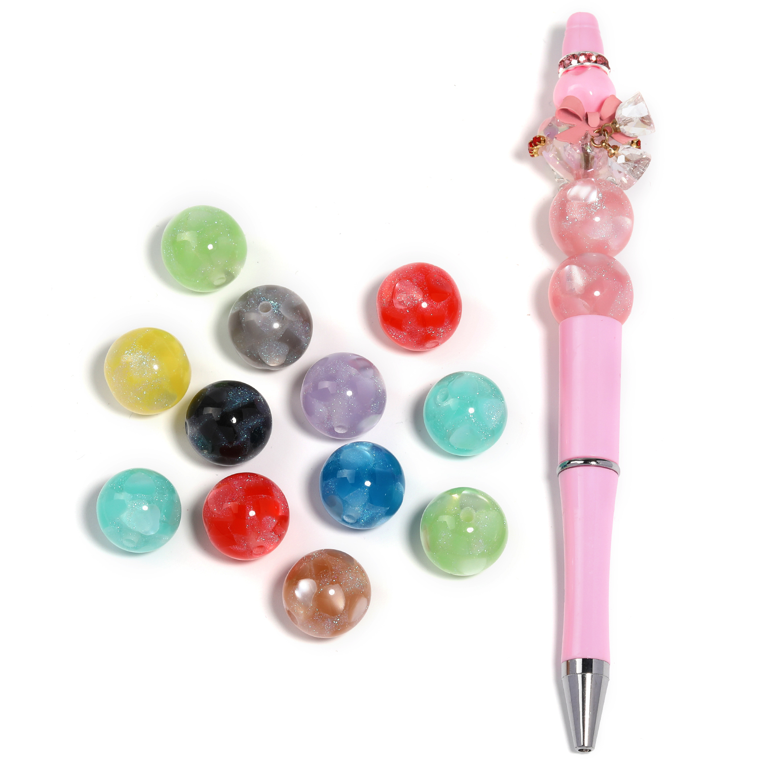 【B161】 50pcs  Multi-color mixing diy beads resin -JPM