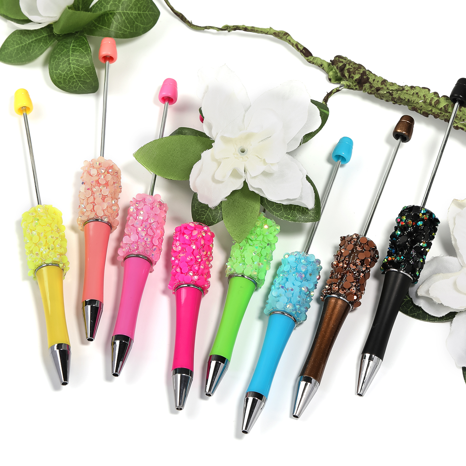 【P162】5pcs  Rhinestone Beadable Pen-JPM