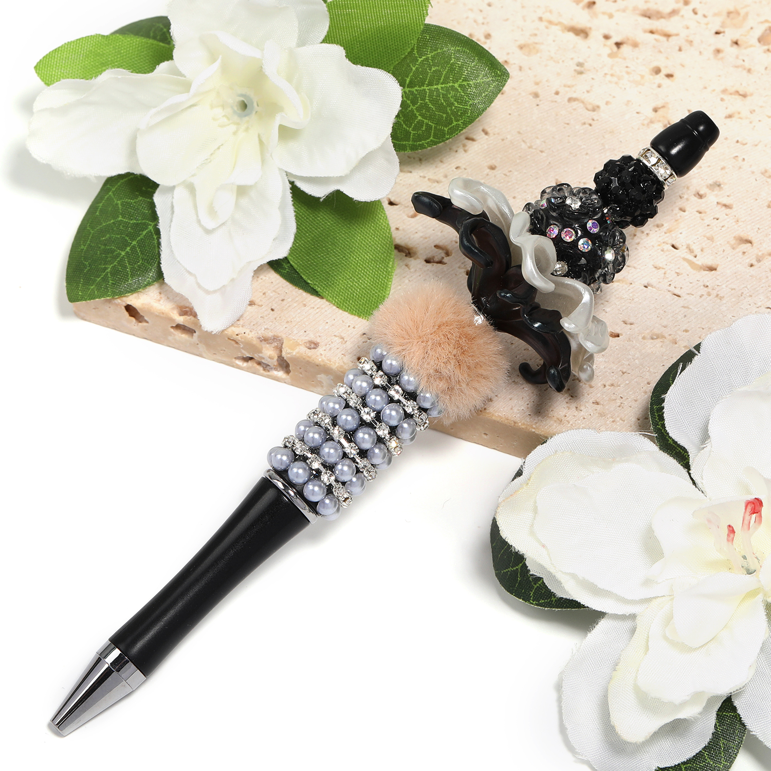 【P174】5pcs  Bead Ballpoint Pen pearl Beadable Pen -JPM