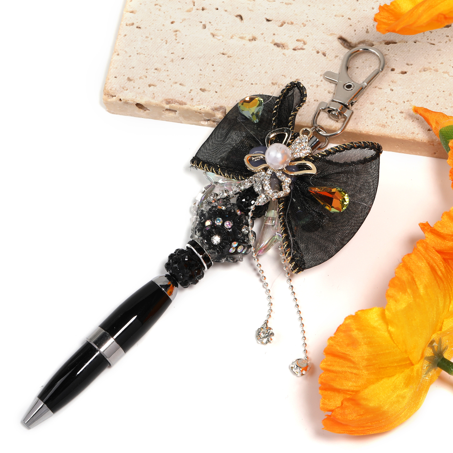 【P170】5pcs  Mini Beadable Keychain Pen DIY -JPM