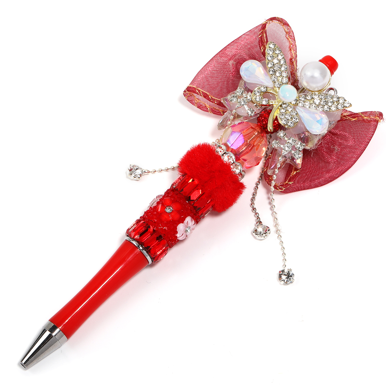 【P181】5pcs Beadable Pens new petal diamond style-JPM