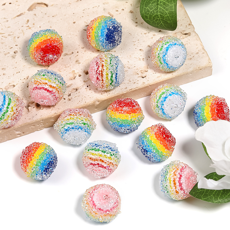 【B221】25pcs rainbow beads-JPM