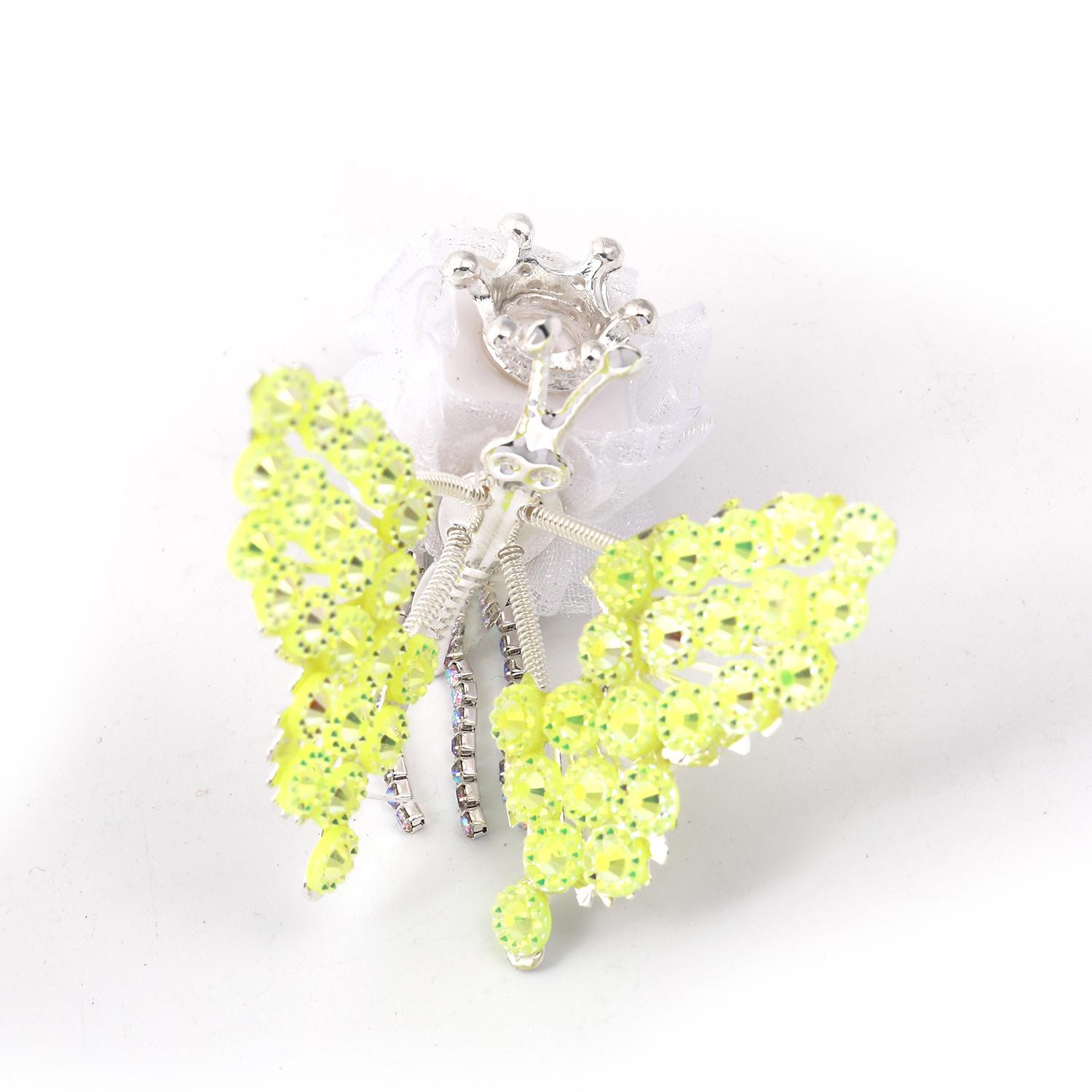 【B59】10pcs  Moving rhinestone butterfly diy pen jewelry-JPM