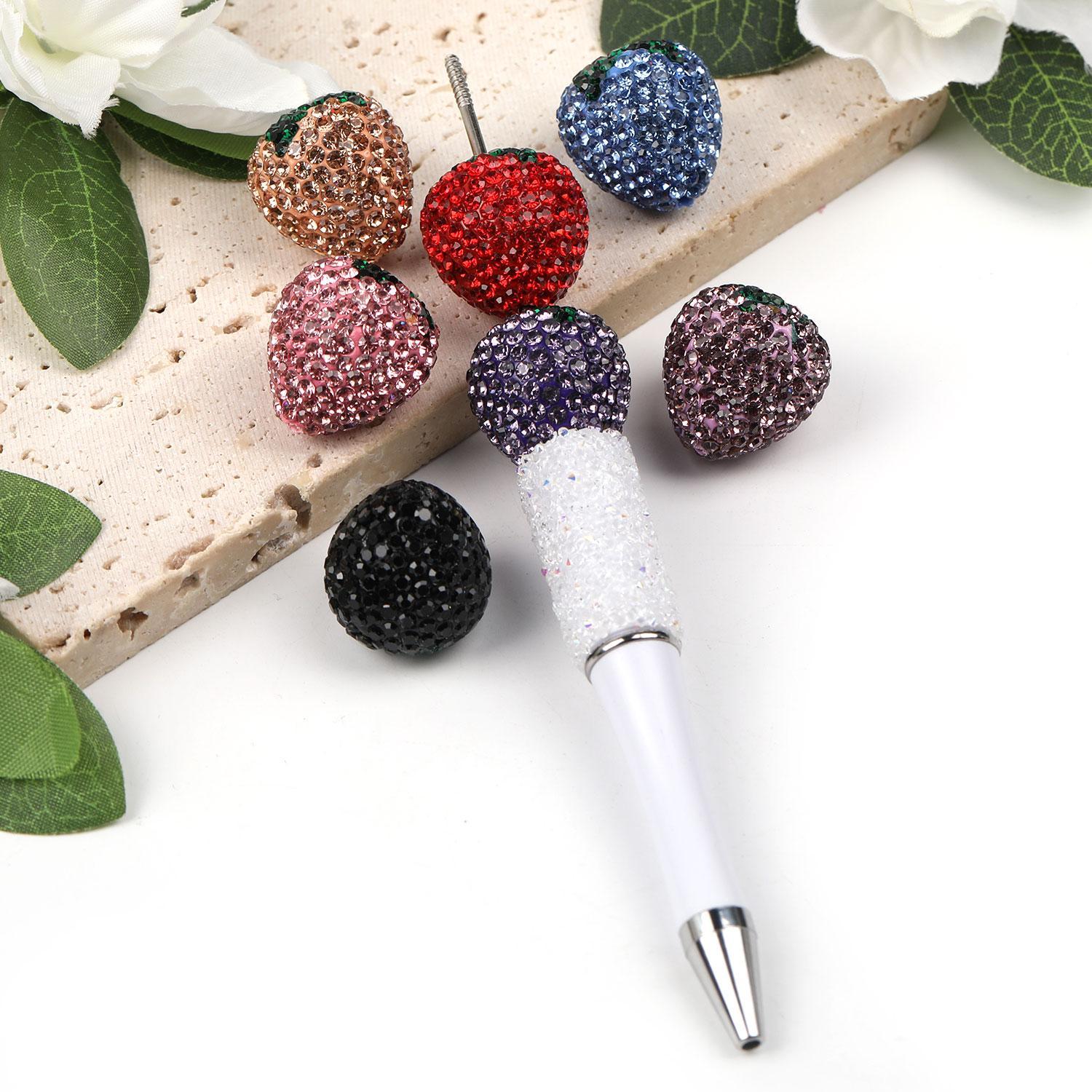 【B96】Qty 20 Fully drilled strawberry beads drill ball strawberry vertical hole loose beads handmade diy