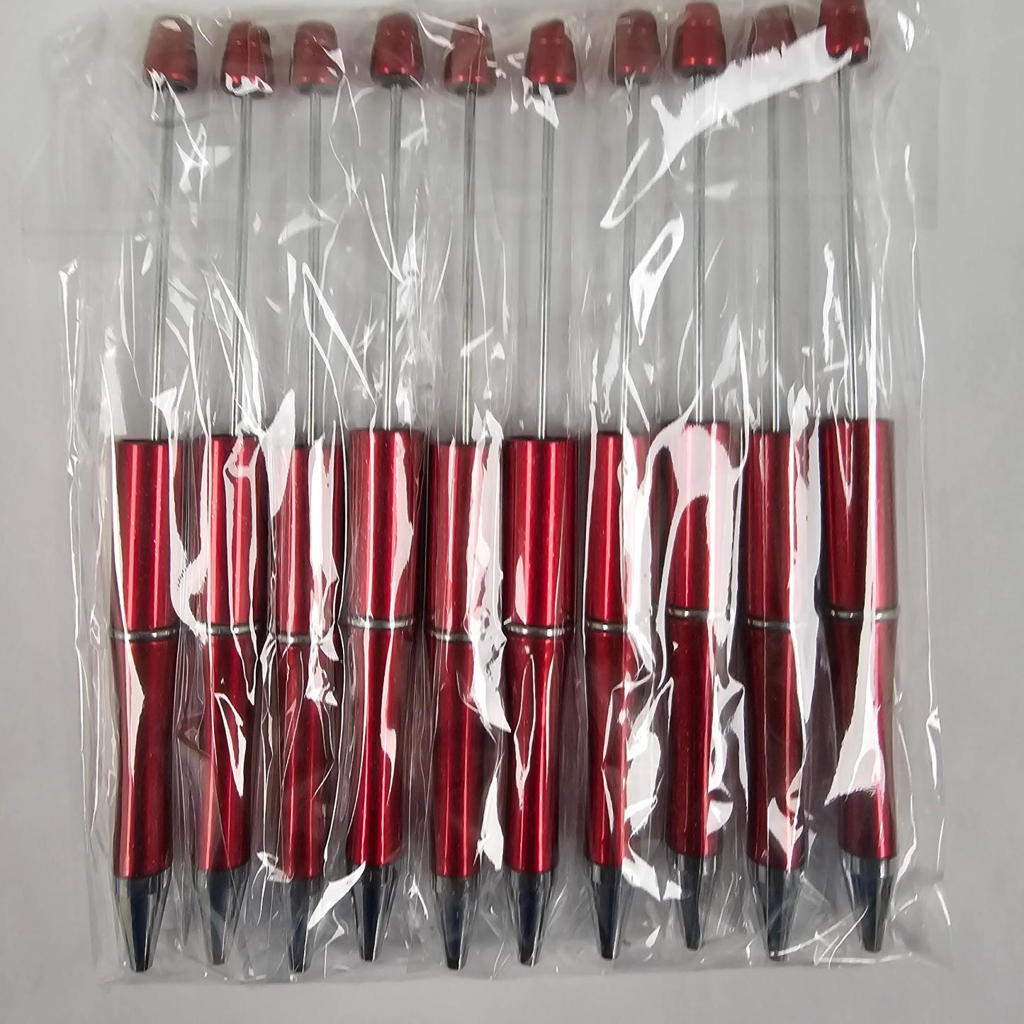 【P1】Beadable Pens Bulk Plastic Bead Ballpoint Pens for DIY 