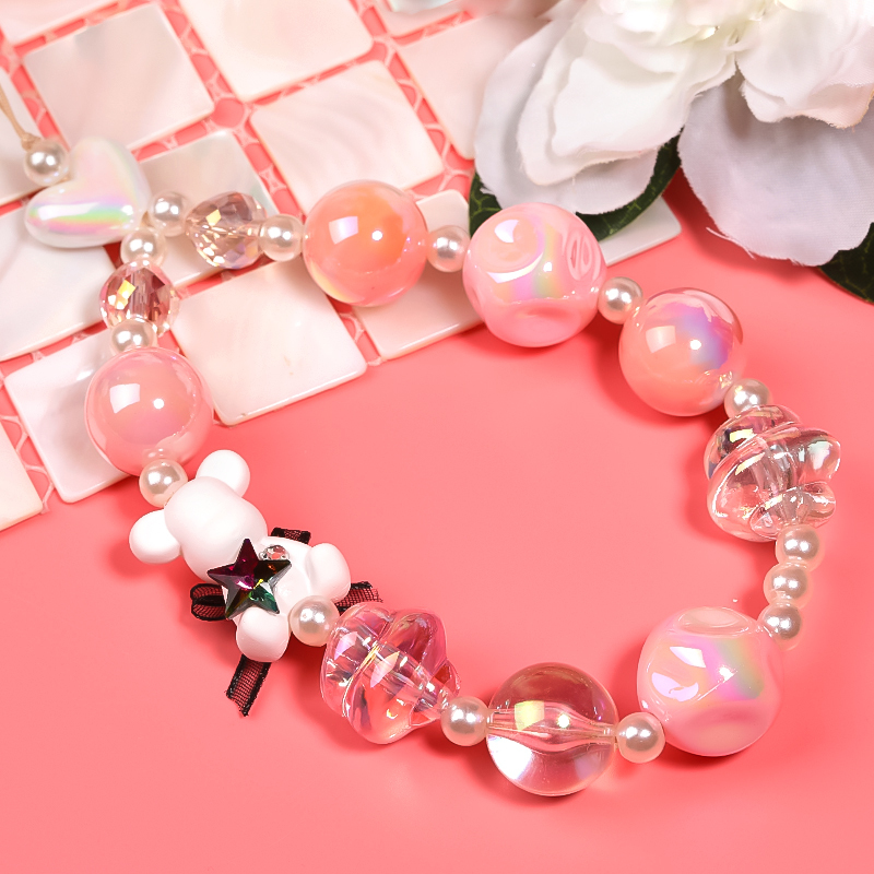 【B110】20pcs New Style Acrylic Teddy Bear Beads With Vertical Hole For Diy Jewelry-JPM