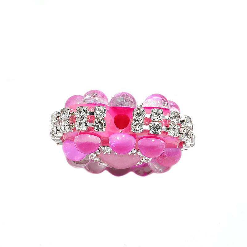 【B122】10pcs Mixed colors  Love Beads Rhinestone Chain Acrylic Beads diy handmade beads -JPM