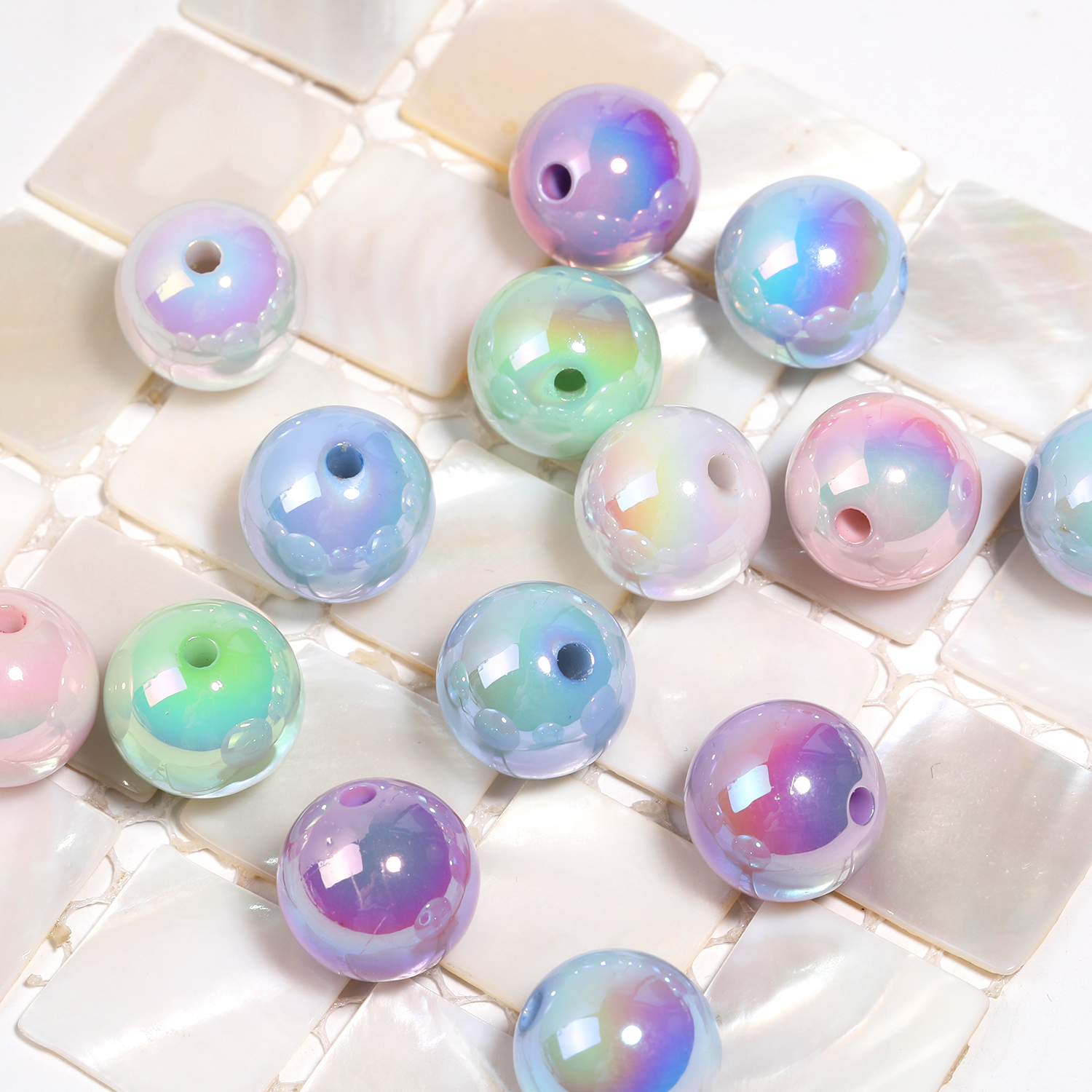 【B152】100pcs  UV light color mixed color beads-JPM