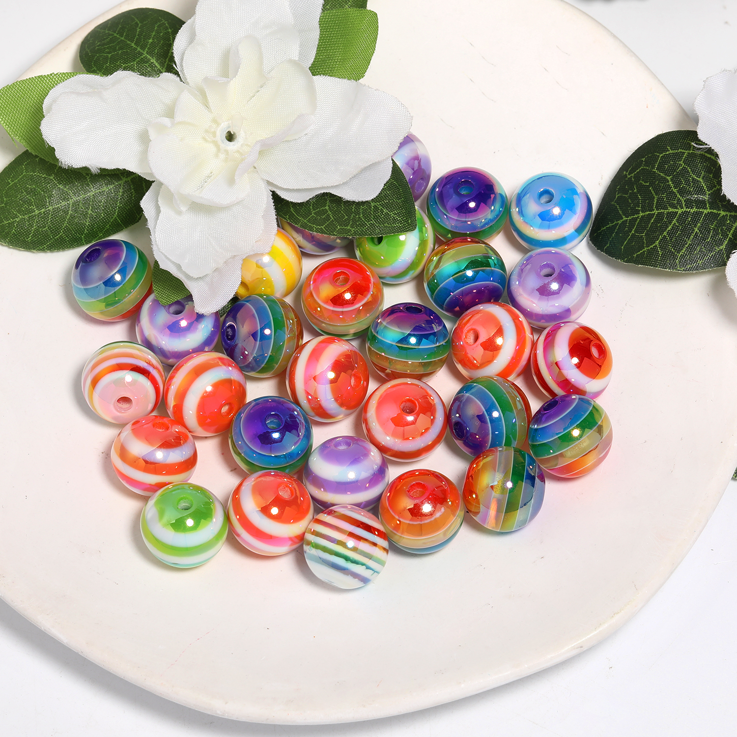 【B153】100pcs UV striped beads for DIY pen -JPM