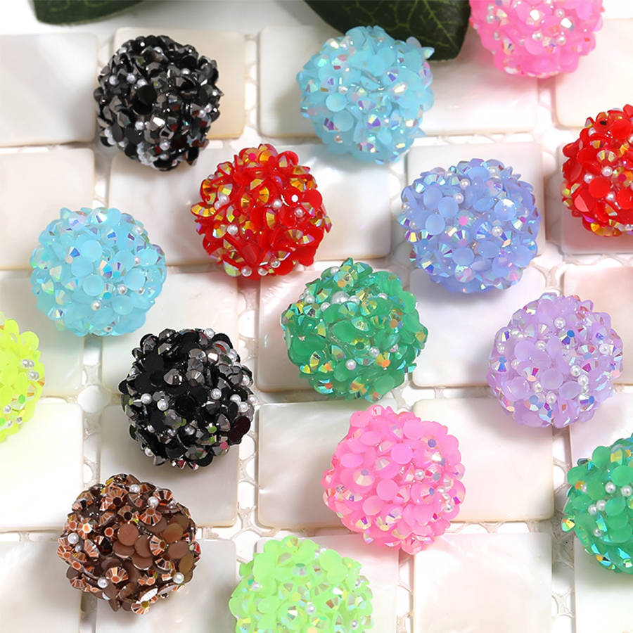 【B160】20pcs Acrylic Rhinestone Gems Pave DISCO Ball Beads for DIY-JPM