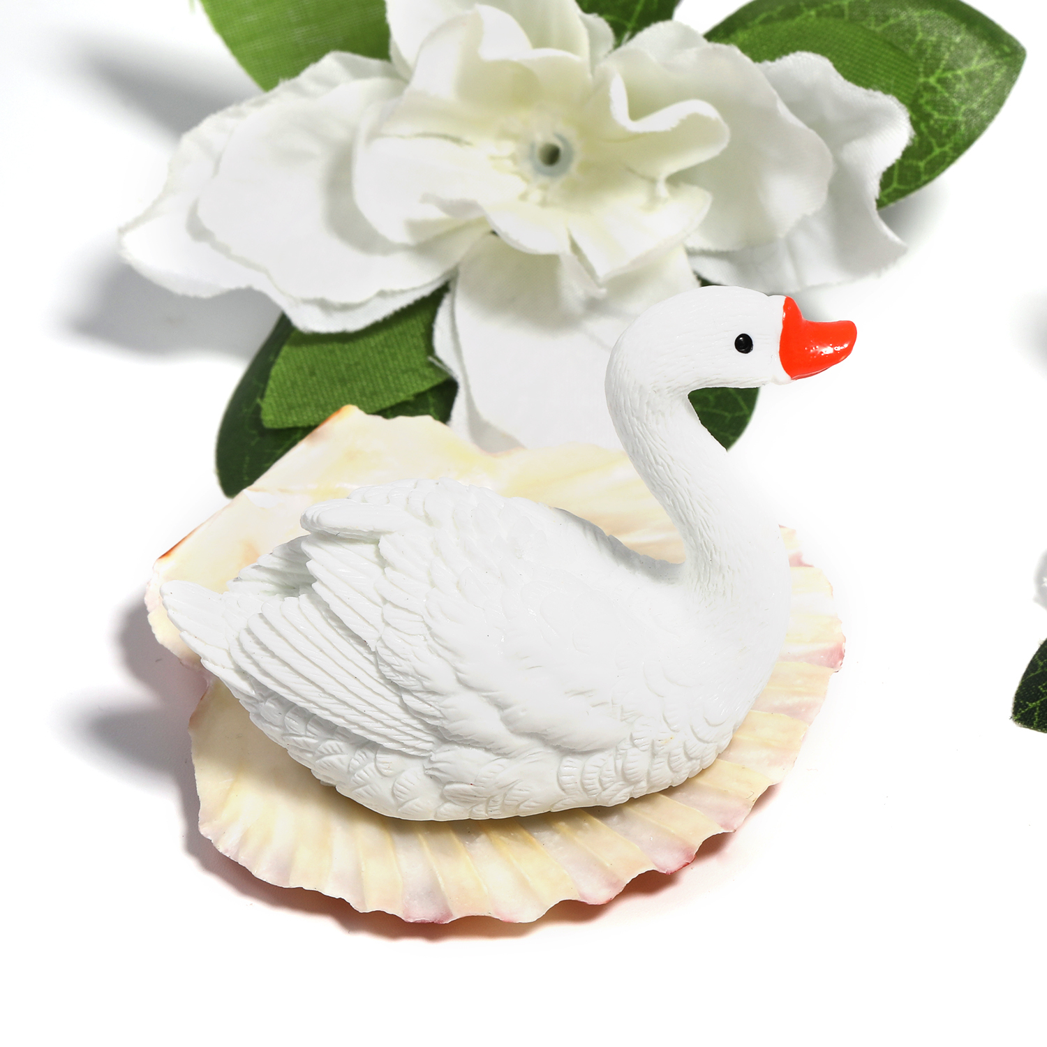 【B162】15pcs White Swan Shape DIY Decoration-JPM
