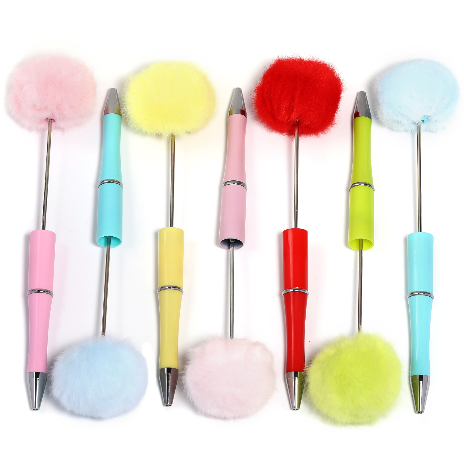 【P171】5pcs  Pom Pom Beadable Pen DIY Beaded Ballpoint Pen-JPM