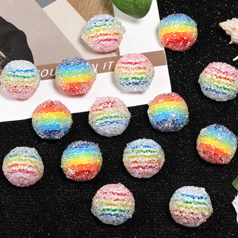 【B221】25pcs rainbow beads-JPM