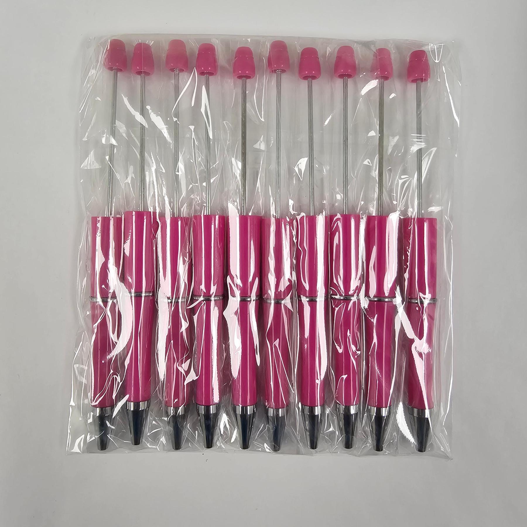 【P1】Beadable Pens Bulk Plastic Bead Ballpoint Pens for DIY 