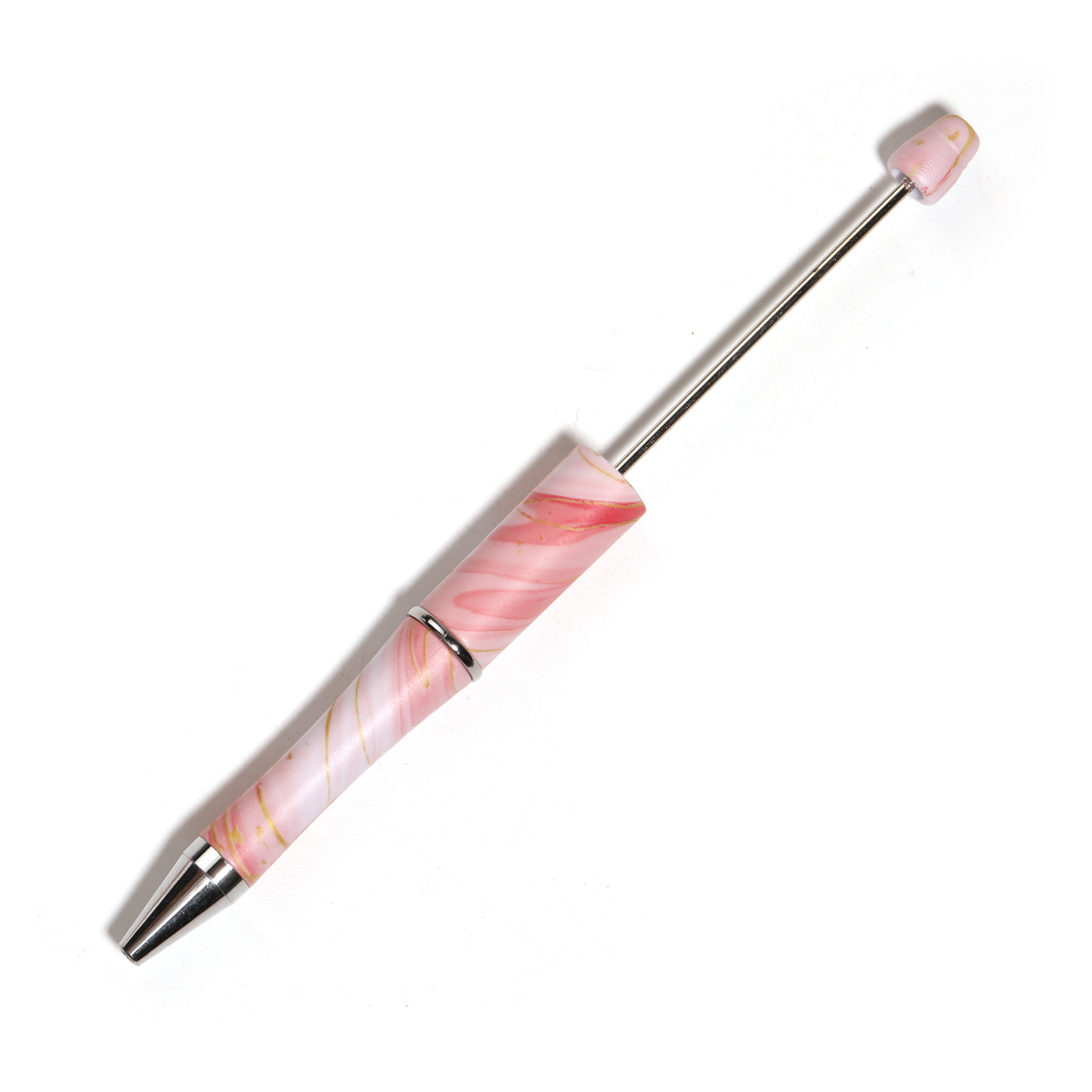 【P43】10pcs Beadable Pens Bulk Plastic Bead Ballpoint Pens for DIY -JPM