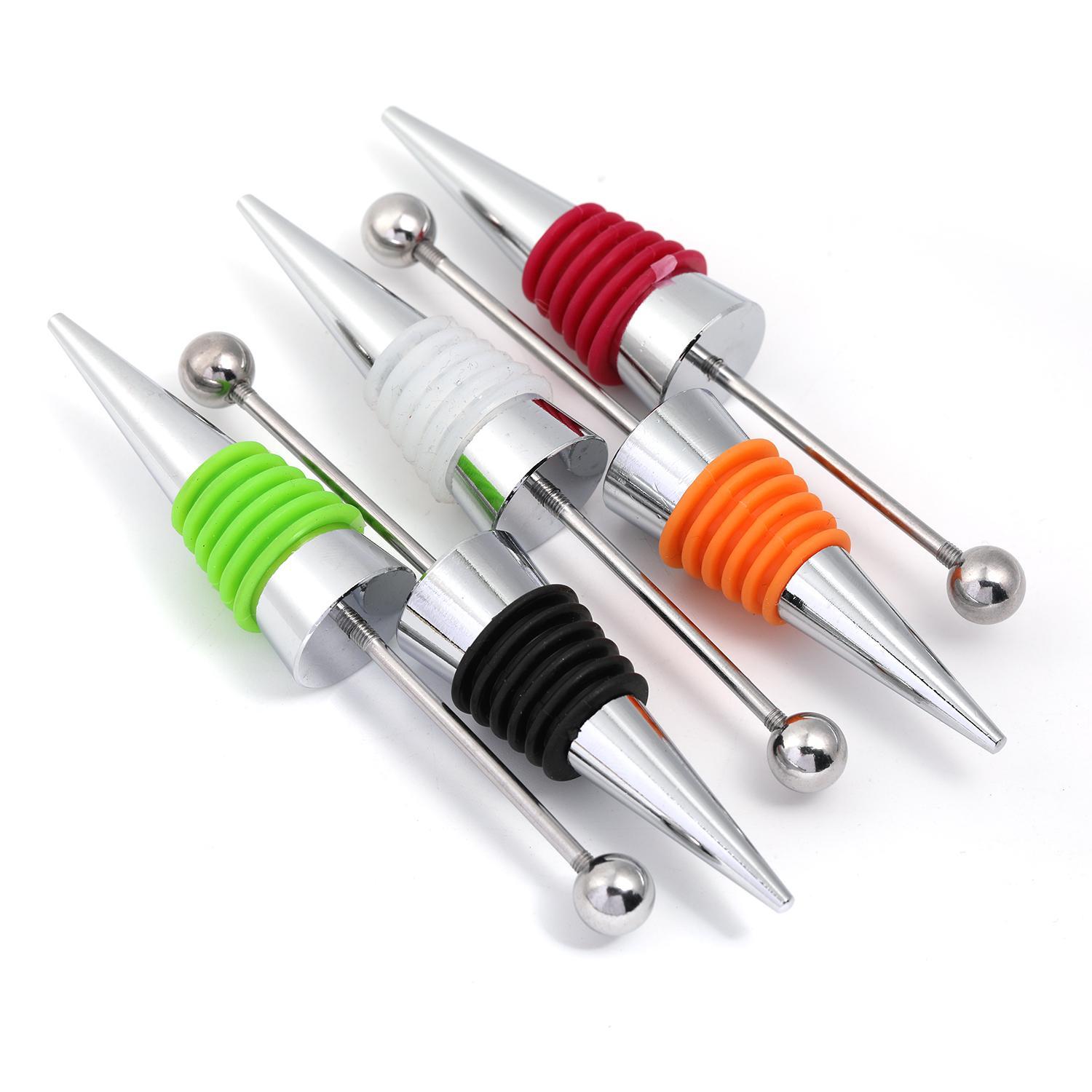【P72】5pcs DIY beadable wine stopper with beadable wine bottle stopper silicone-JPM