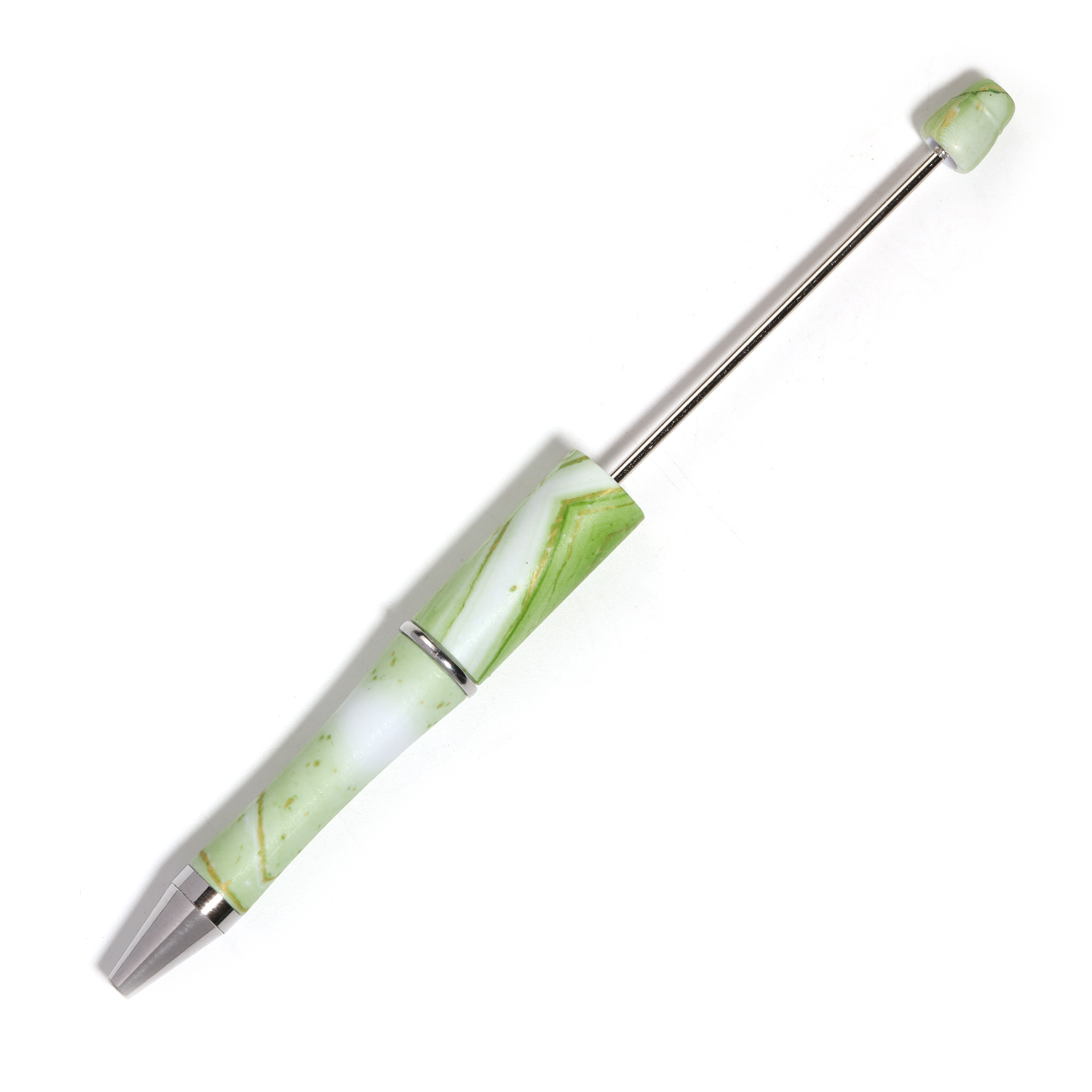 【P43】10pcs Beadable Pens Bulk Plastic Bead Ballpoint Pens for DIY -JPM