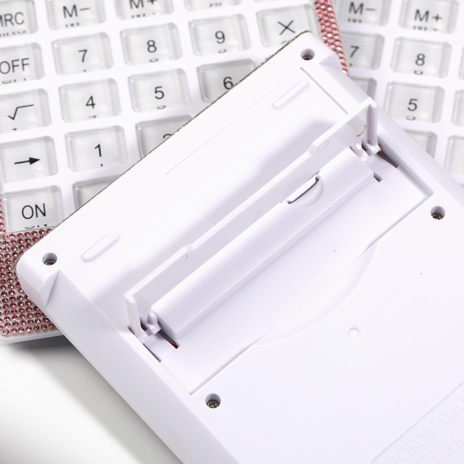 【Z67】1pcs Solar Rhinestone Gift 12-digit Crystal Button Dual Power Supply Desktop Calculator-JPM