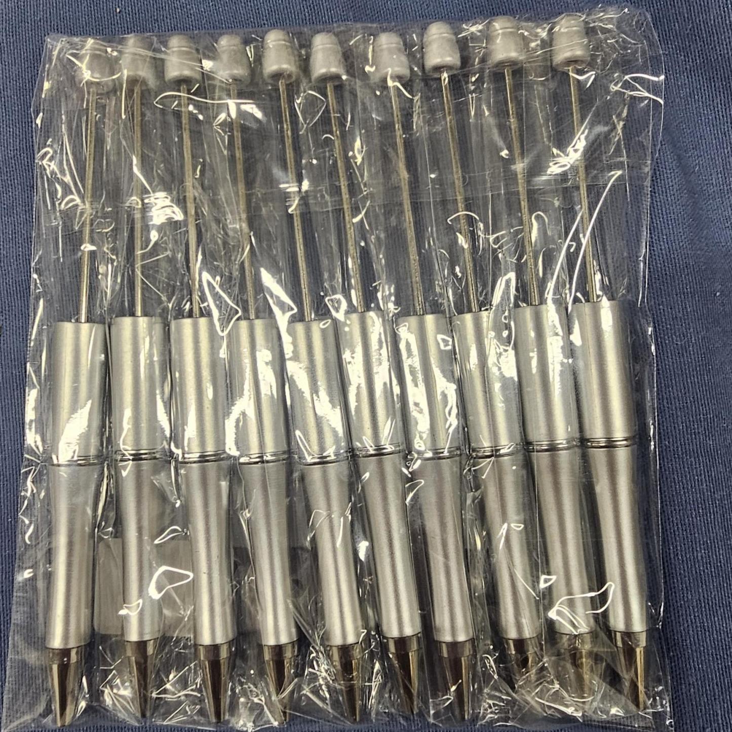【P1】Beadable Pens Bulk Plastic Bead Ballpoint Pens for DIY 