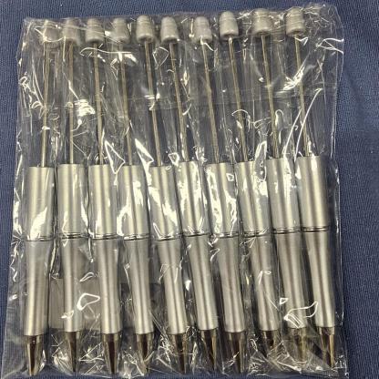 【P1】Beadable Pens Bulk Plastic Bead Ballpoint Pens for DIY 