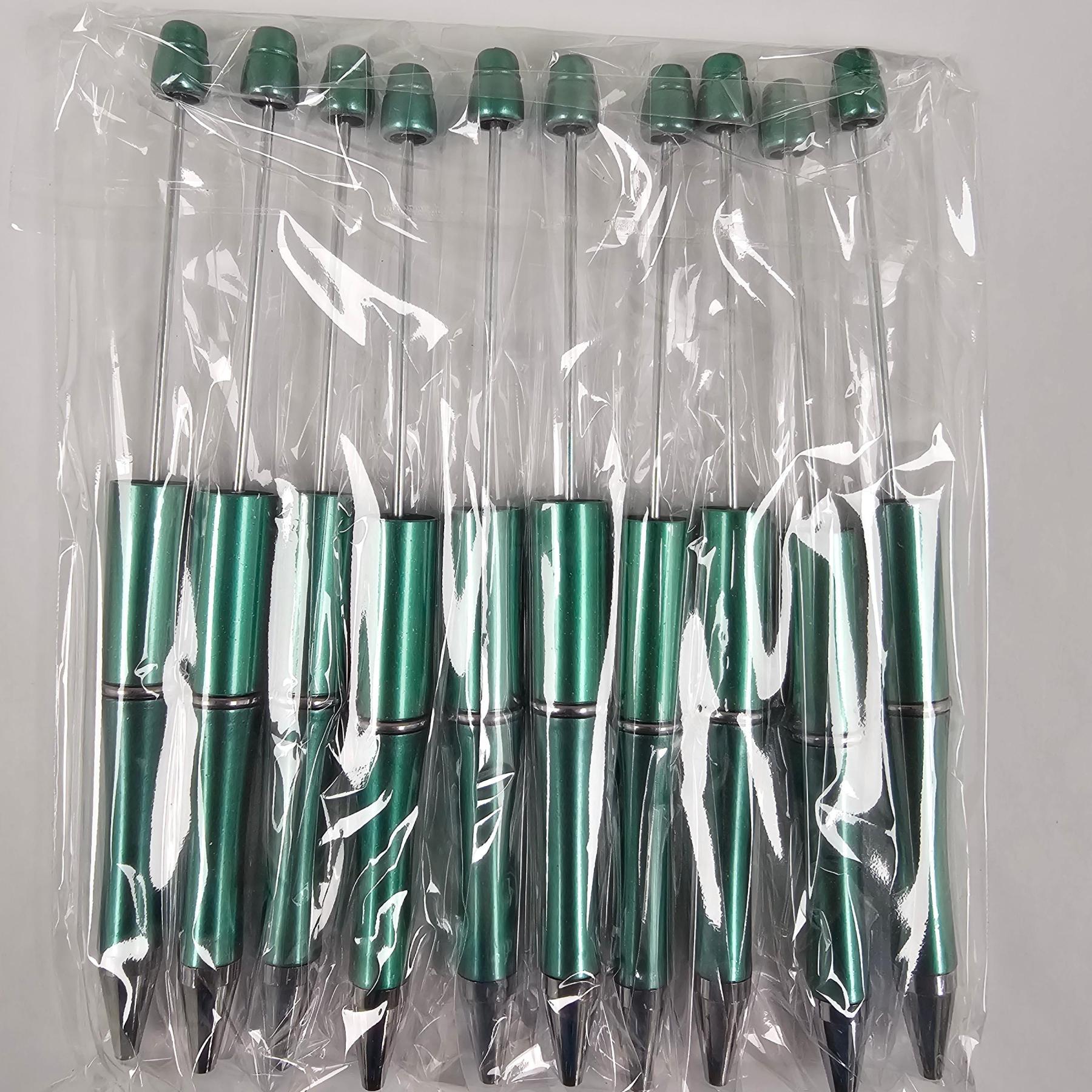 【P1】Beadable Pens Bulk Plastic Bead Ballpoint Pens for DIY 