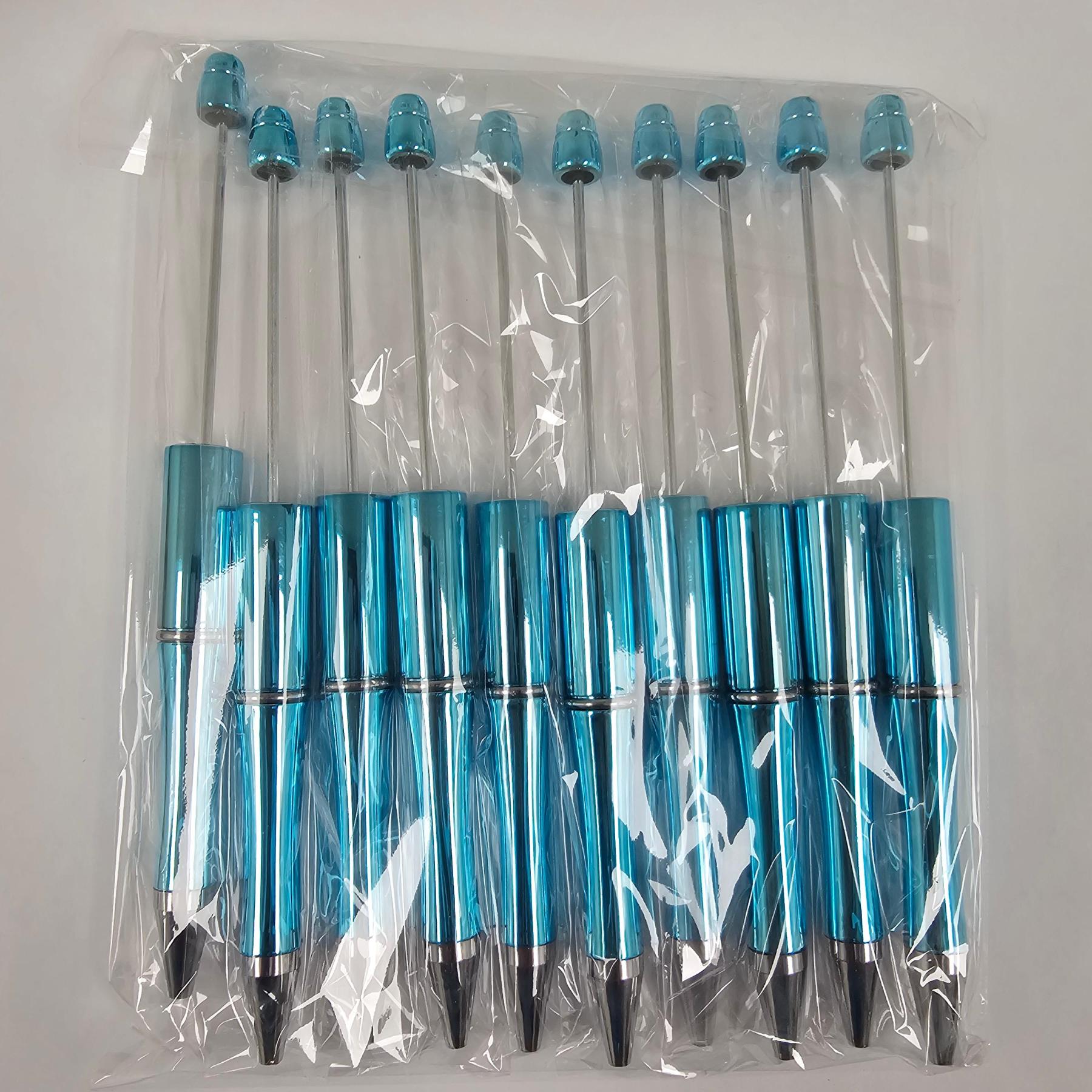 【P1】Beadable Pens Bulk Plastic Bead Ballpoint Pens for DIY 