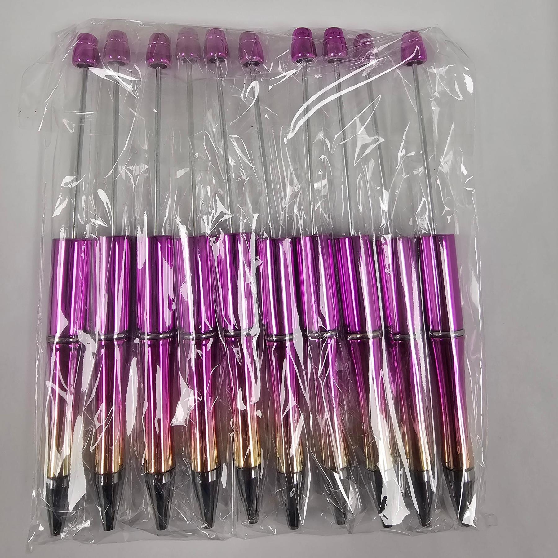 【P1】Beadable Pens Bulk Plastic Bead Ballpoint Pens for DIY 