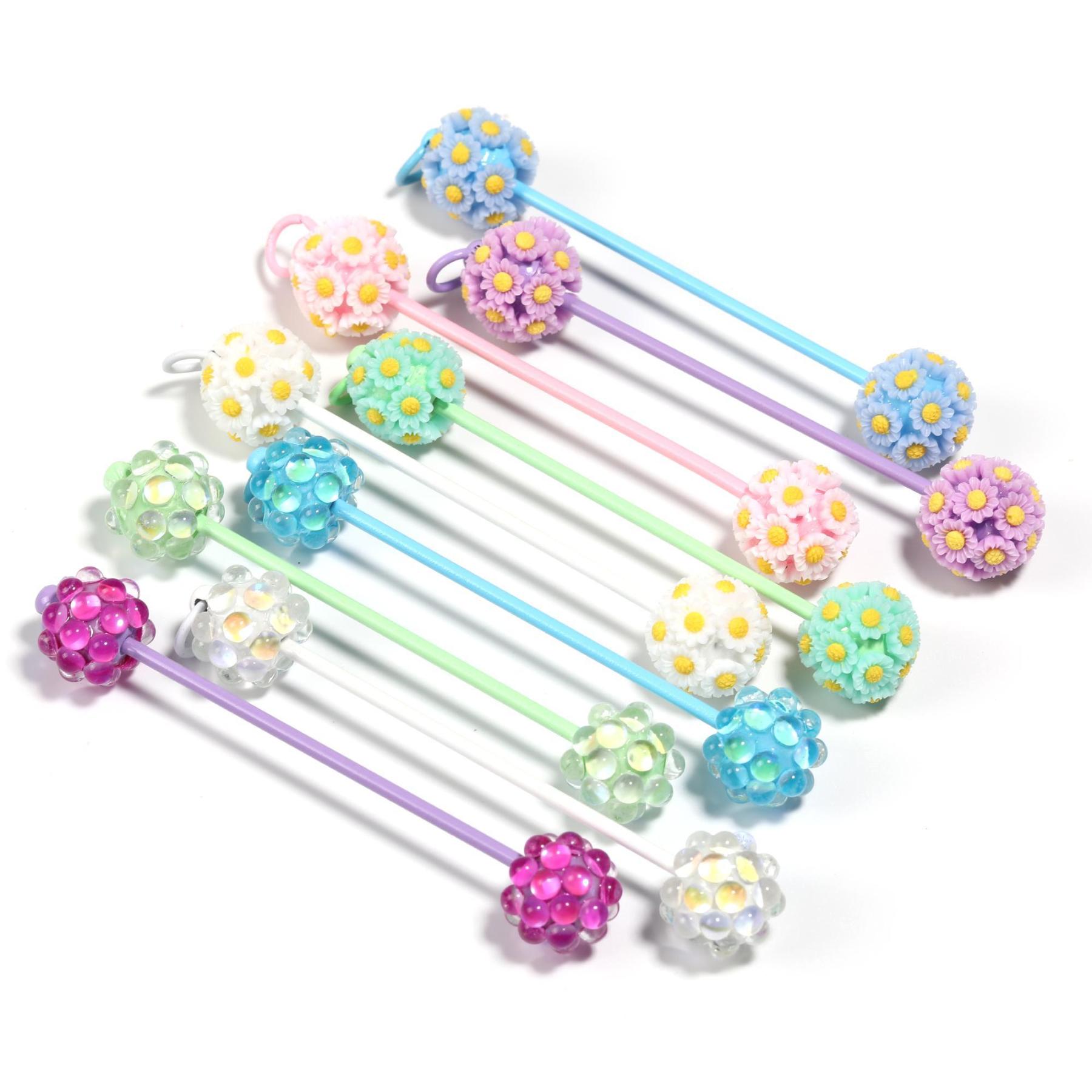 【P243】 5PCS Creative handmade beaded keychain accessory pendant with beaded stick-JPM