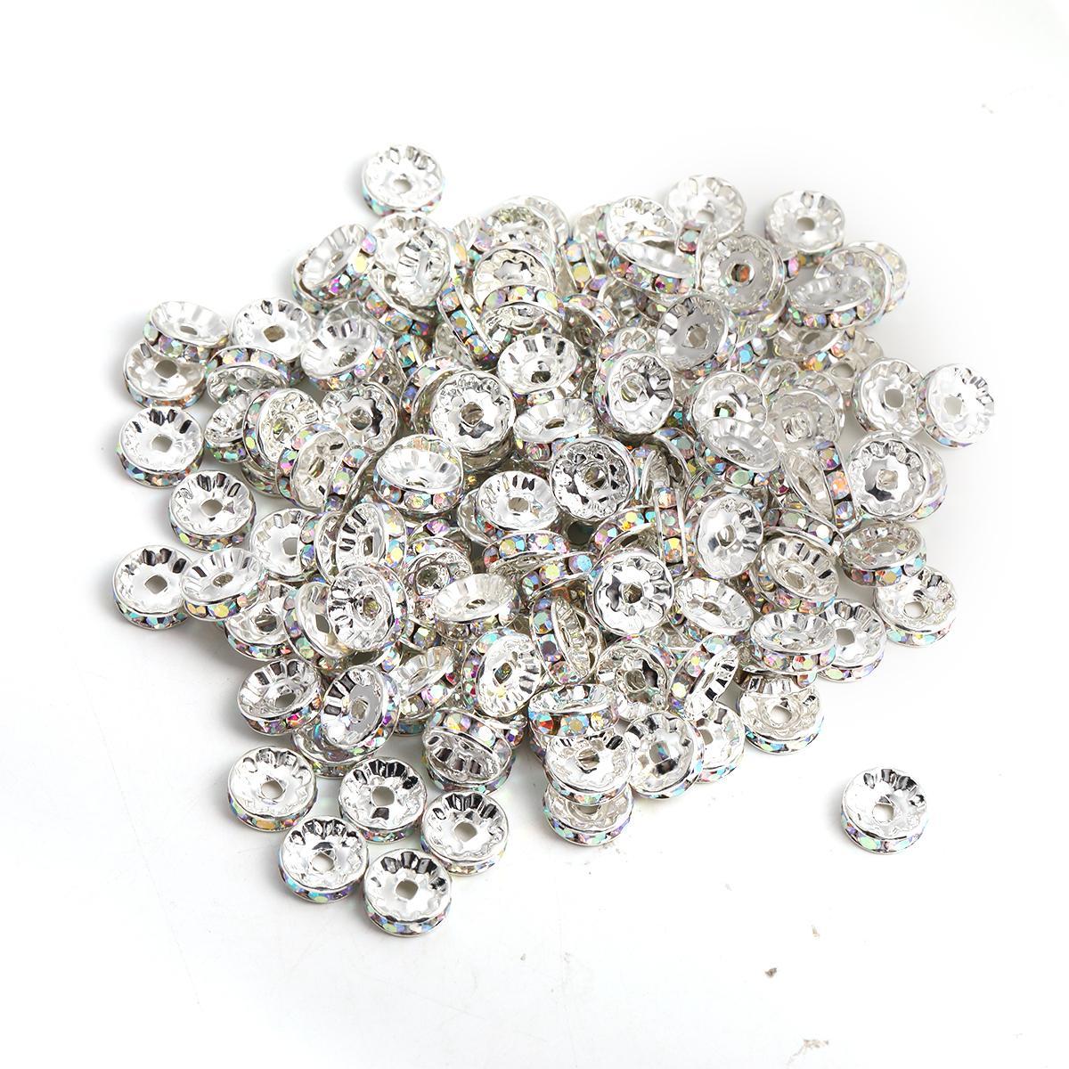 【B8】500pcs Rhinestone Spacer Beads for Jewelry Making, Rondelle Crystal -JPM