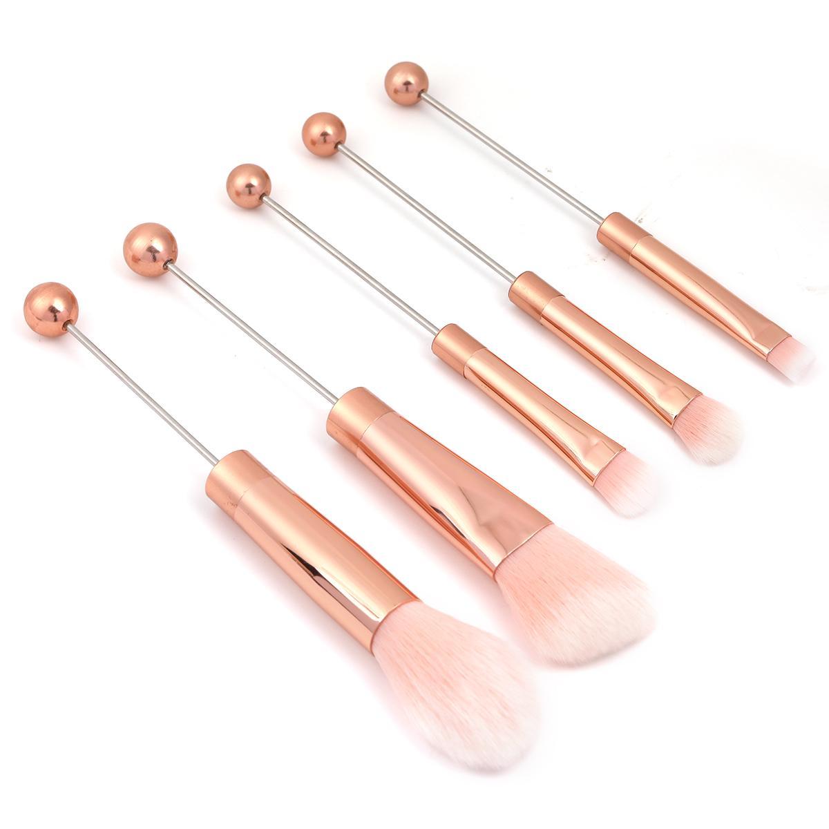 【M4】5 DIY beaded metal handle makeup brushes, contour brush, concealer