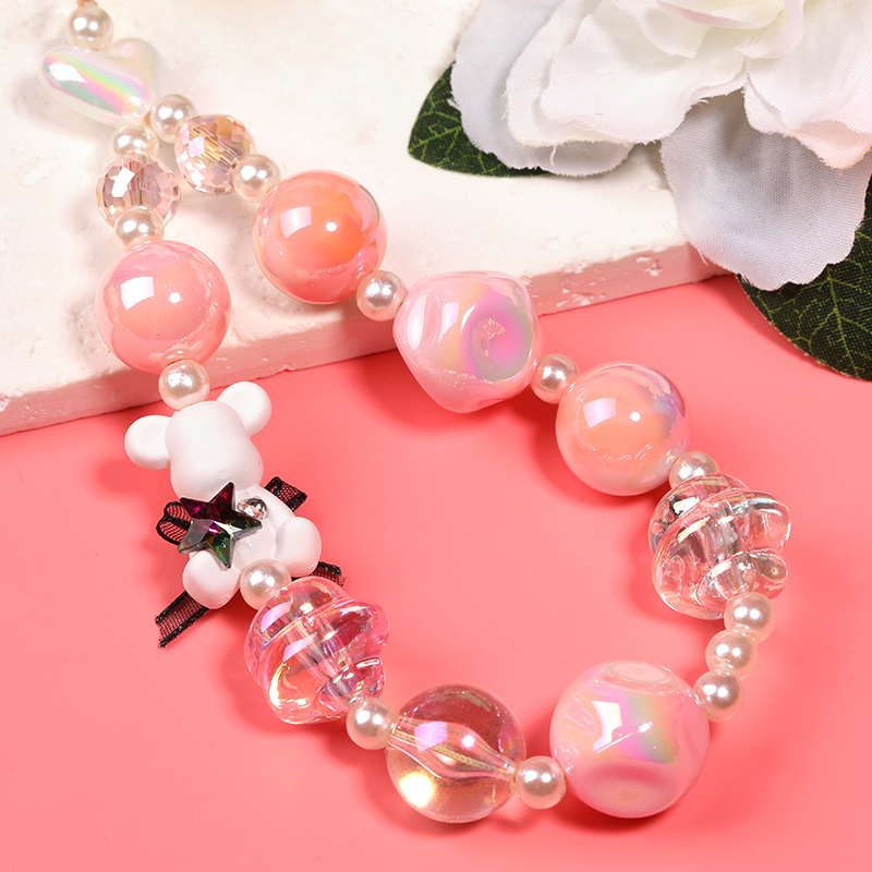 【B110】20pcs New Style Acrylic Teddy Bear Beads With Vertical Hole For Diy Jewelry-JPM
