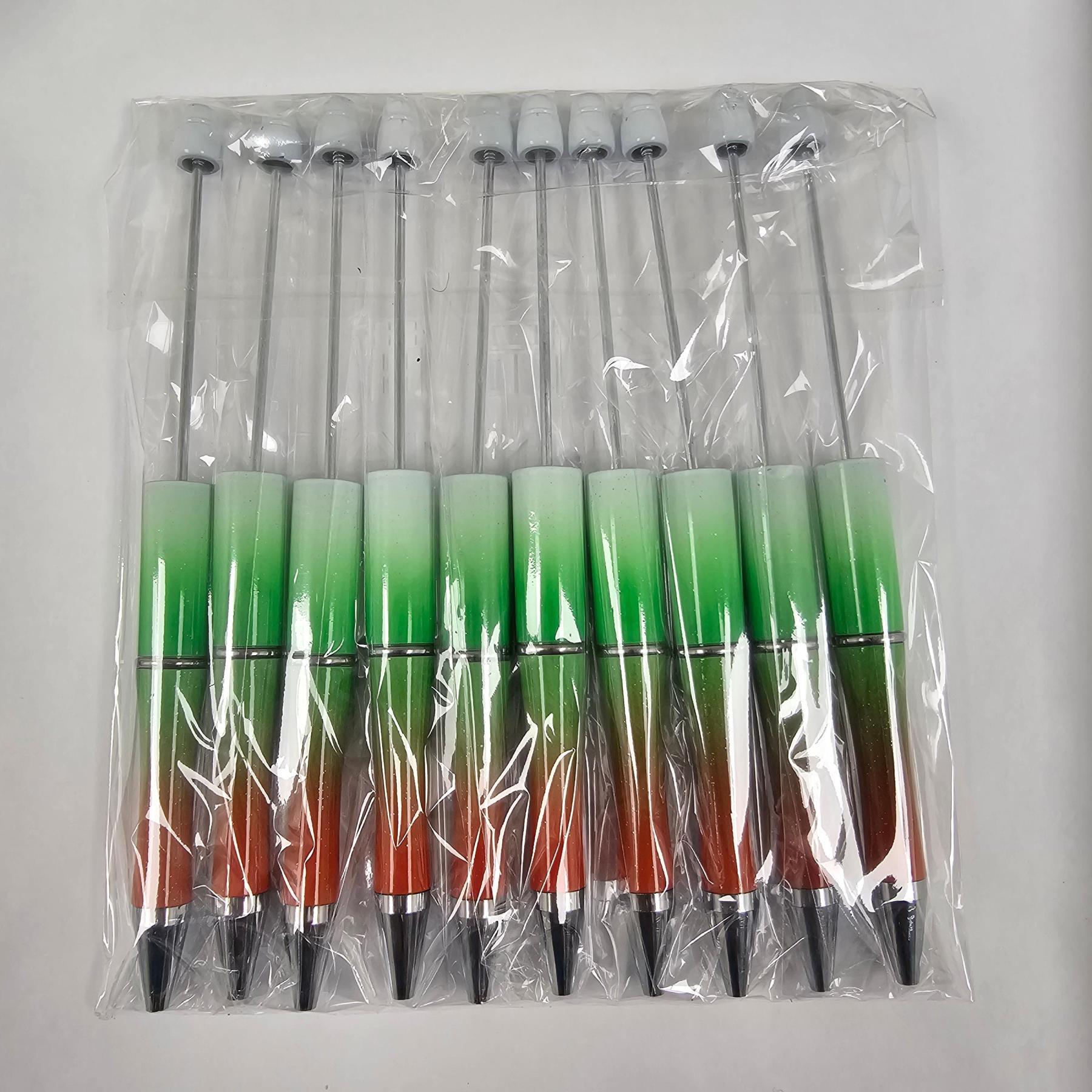 【P1】Beadable Pens Bulk Plastic Bead Ballpoint Pens for DIY 