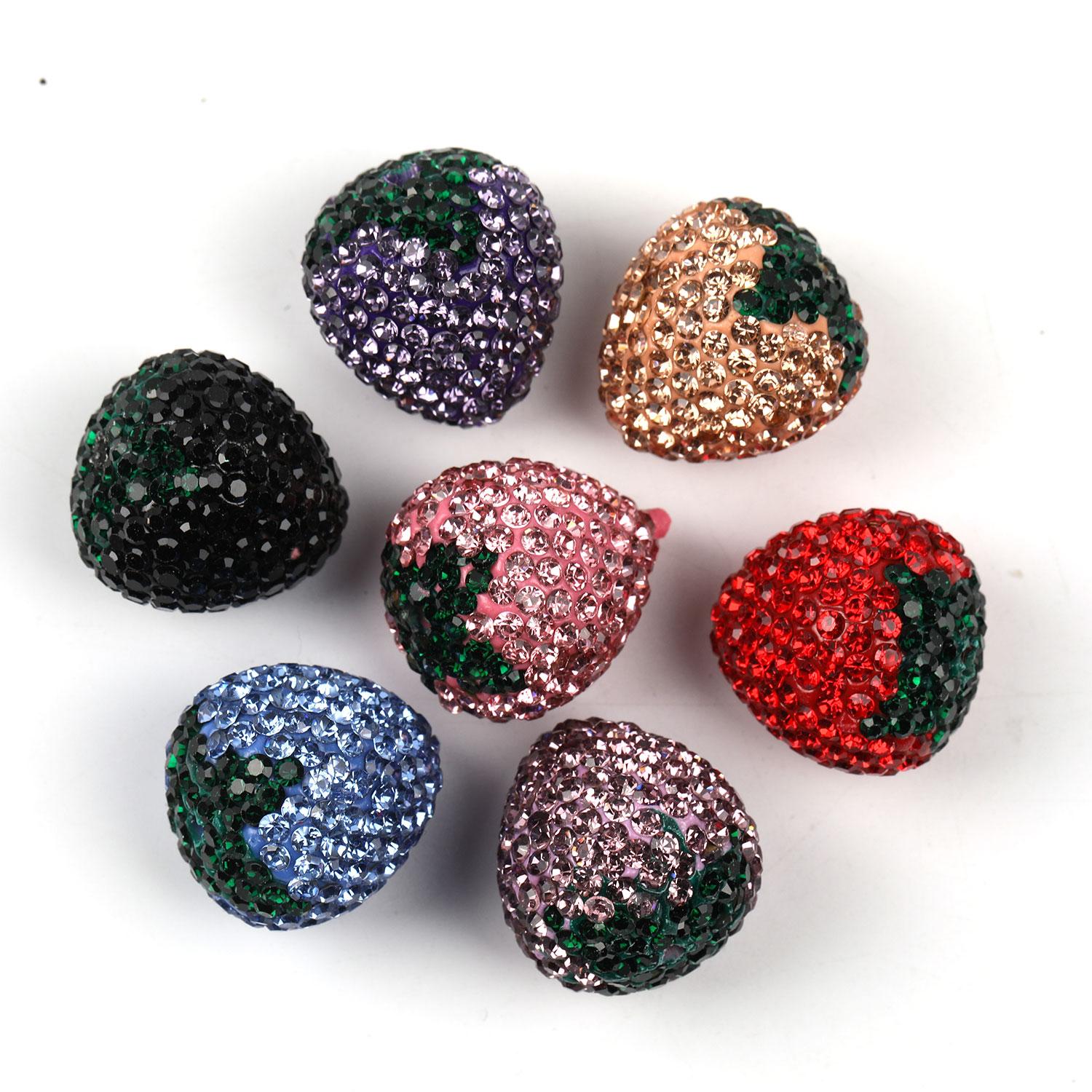 【B96】Qty 20 Fully drilled strawberry beads drill ball strawberry vertical hole loose beads handmade diy